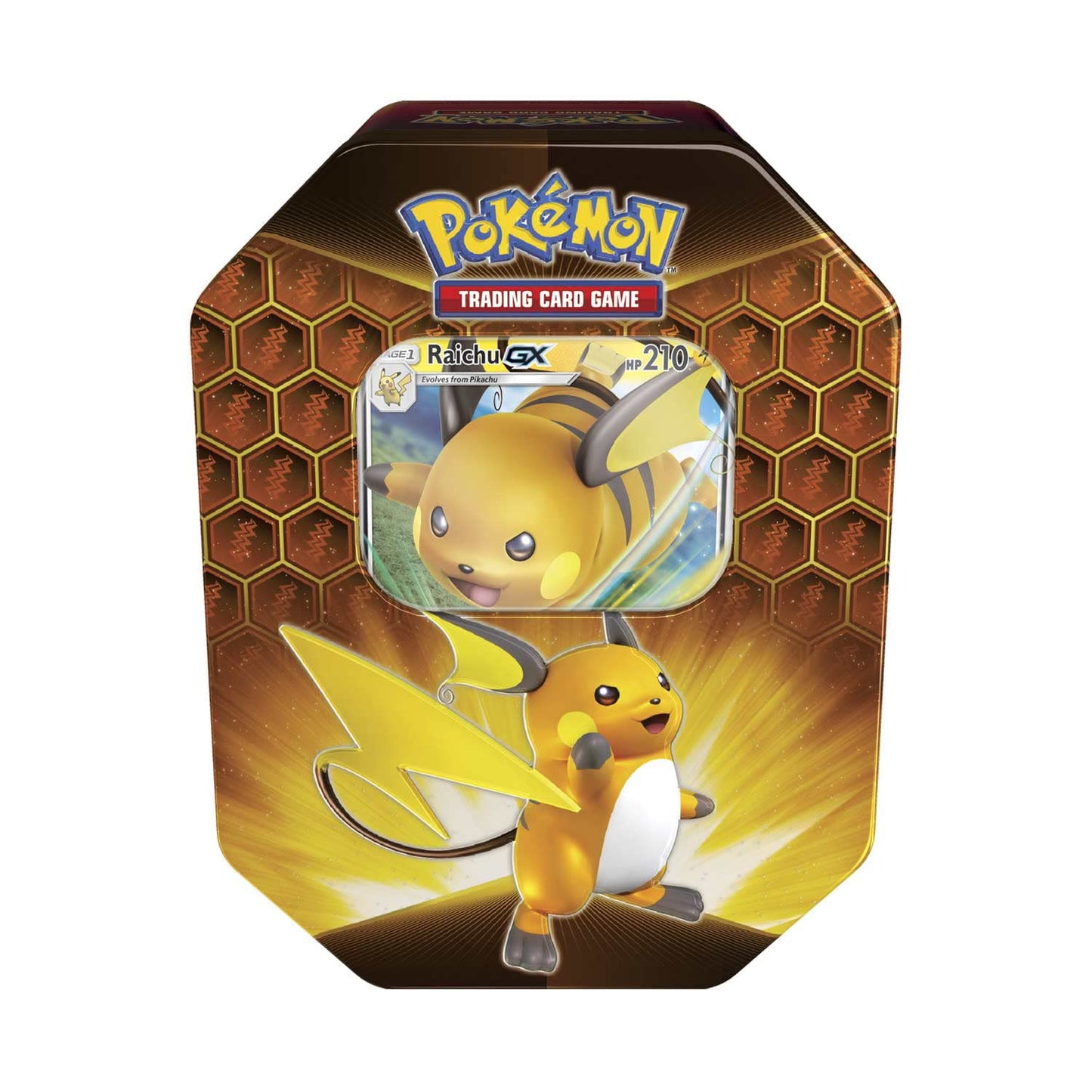 Pokémon TCG Sun & Moon: Hidden Fates Raichu GX Tin (4 Packs)